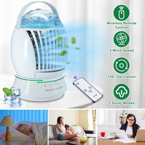 Double Ultrasonic Atomization Oscillating Small Evaporative <b>Air</b> Fans Cooling Ice <b>Mini</b> Portable Cooling Fan with Remote Control - Product Image 6