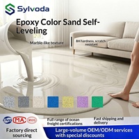 Revêtement de sol en résine époxy aqueuse colorée à faible teneur en COV, inodore, imperméable, peinture résineuse mate de luxe pour salon et balcon