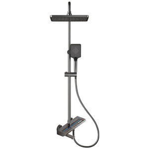 Aluminum Alloy Shower System Rectangle Top Spray With Handheld Shower Head Modern Design Easy To Install For Home Bathroom Hotel - Product Image 1