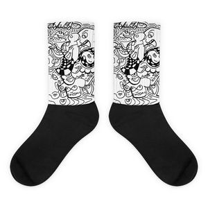 Impossibile # 8 Calzini Taglia Unica Bianchi Stile Sportivo Monouso Antiscivolo Resistenti al Calore con Stampa Digitale Sublimazione sul Fondo e sul Polsino - Product Image 1