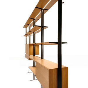 Armario de Estilo Italiano de Lujo Ligero, Tipo <span class=keywords><strong>Poliform</strong></span>, con Estantes Abiertos de Piso a Techo para Sala de Estar u Oficina, Armario Personalizado - Product Image 5