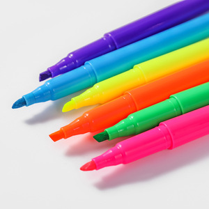 Lot de surligneurs en plastique multicolores personnalisés en gros, marqueurs pastel multicolores pour usage scolaire, emballage en vrac - Product Image 2