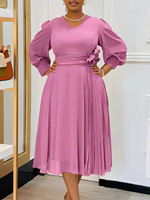 Robe trapèze élégante pour femmes, style printemps, couleur unie, grande taille, pour l'Europe et les États-Unis