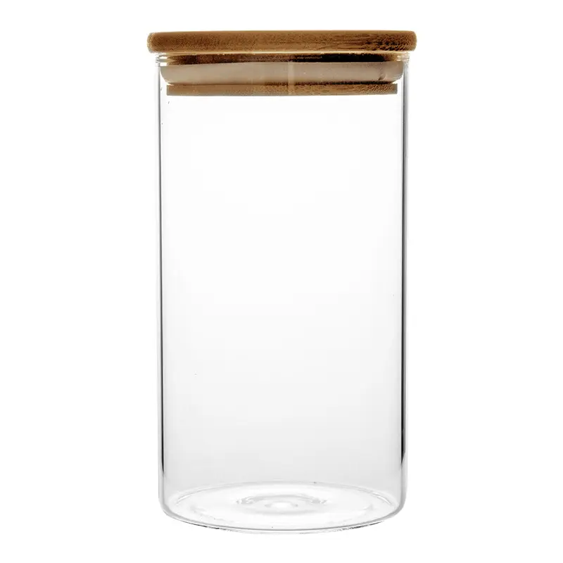 Großhandel Hochboro silikat glas versiegelter Tank Vorrats glas mit Bambus deckel