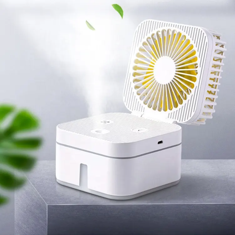 New Ma Thuật Cube Tạo Độ Ẩm Siêu Âm Phun Máy Tính Để Bàn Văn Phòng Nhà Gấp USB Tạo Độ Ẩm Với Ánh Sáng Ban Đêm USB FAN Humidificador