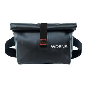 Durable Roll-top closure waterproof dry waist bag with adjustable waist strap for outdoor activities
