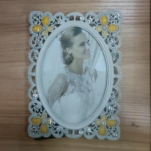 Zhengjiu Life Alloy Rose Photo <b>Frame</b> Square White Durable Wedding Home Decor Display Table Gift - Product Image 4