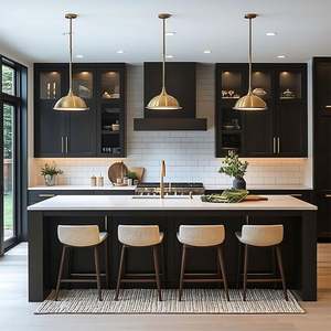 Juego de Cocina Moderno y Lujoso Personalizado con Muebles de Acero Inoxidable para Pared e Isla, Integrado de Grado Profesional para la Construcción de Apartamentos y Villas - Product Image 6