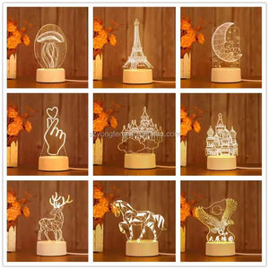 Customized Amazing 3D Visual LED Night <b>Light</b> Modern Style Color-Changing ABS Lamp with <b>Plug</b>-In Power Supply - Product Image 3