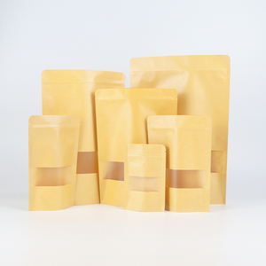 Sacchetto in Carta Kraft con Chiusura a Zip e <span class=keywords><strong>Finestra</strong></span> Trasparente, Sigillabile a Caldo, Riciclabile, per Alimenti - Product Image 2