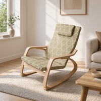 Fauteuil à bascule Poang incurvé, style nordique, simplicité, massage, confortable et abordable, en bois courbé, pour appartement, chambre et salon