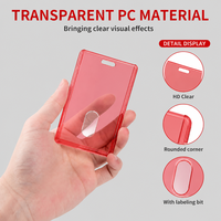 Clip porte-carte d'identité en acrylique haute transparence, impression sérigraphique, design moderne et élégant, sans fermeture, pour cartes de visite