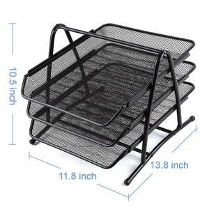 Bac à lettres grillagé à 3 niveaux Porte-documents de <span class=keywords><strong>bureau</strong></span> A4 Rangement des dossiers papier Organisateur de <span class=keywords><strong>bureau</strong></span> - Product Image 3