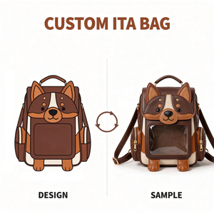 Mochila Ita Bag de Anime con Ventana Transparente de PU Personalizada para Exhibición de Parches Esmaltados, Bolso Bandolera, Bajo MOQ, Fábrica OEM - Product Image 3
