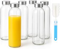 Gobelet en verre transparent réutilisable avec couvercle anti-fuite, verre borosilicate de haute qualité, tasse à eau pour les voyages, le bureau, la maison, les boissons