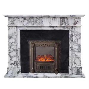 Freestanding White <strong>Marble</strong> Fireplace Mantel Antiques Style Arched Victorian Stone <strong>Slab</strong> for Hotel <strong>Hearth</strong> Victorian Gothic Western - Product Image 3