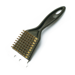 Bbq Stainless Steel <b>Cleaning</b> Brush 8 Inch Square Head Wire Brush With <b>Scraper</b> For Grill Rack Home Use - Product Image 2