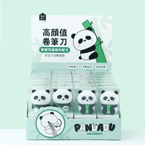 Wholesale custom creative silicone panda kids cute small pencil sharpener