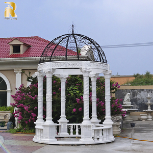 Gazebo <span class=keywords><strong>in</strong></span> Stile Greco con Pilastri <span class=keywords><strong>in</strong></span> Marmo Bianco RELONG, Decorazione da <span class=keywords><strong>Giardino</strong></span> per Esterni <span class=keywords><strong>in</strong></span> Vendita - Product Image 3
