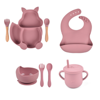 Offre Spéciale Aspiration Bébé Silicone Plaque Bol Et cuillère Ensemble de Qualité Alimentaire Bébé D'alimentation Placement Vaisselle Dîner Ensemble