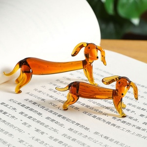 Statuette de chiot en verre soufflé à la main, <span class=keywords><strong>d</strong></span>écoration <span class=keywords><strong>d</strong></span>'intérieur mignonne, mini ornement de table en forme de chien, cadeau de dessin animé - Product Image 5