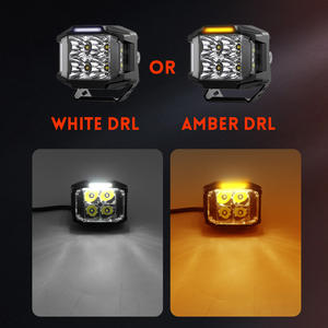 12В 24В Автомобильные дополнительные прожекторы, янтарные ДХО, 80Вт 9600Лм, 4-дюймовые боковые фары-«стрелы» на переднюю стойку с проводкой для Jeep JK JL - Product Image 4