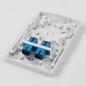 <b>Hot</b> Sales Plastic Shell 2 Ports Fiber Optic <b>Single</b> Mode Simplex SC UPC APC Optical Connector White Faceplate for FTTH - Product Image 5