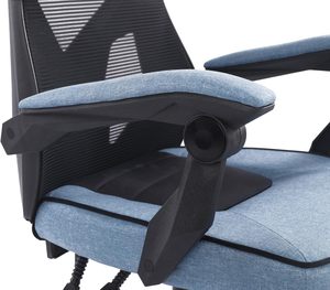 <span class=keywords><strong>Chaise</strong></span> de jeu ergonomique Eros haut de gamme avec dossier en maille, rembourrage en mousse haute densité, pivotante, bleue, best-seller - Product Image 4