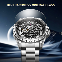 LIGE LG6829 Individuelles Logo Skelett Luxus Weißgold Automatische Mechanische Uhr Herren Limitierte Auflage Selbstaufziehend Hohl Leuchtend