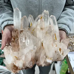 Raw Crystals Cluster White Clear Quartz Crystal Cluster For Home Decoration