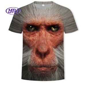 Camiseta De Manga Corta Para Hombre Con Estampado 3D De Mono Y Auriculares - Diseño Divertido, Poliéster