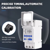 30A 220V Din Rail 2 cables Semanal 7 días Programable Digital TIME SWITCH Relé Temporizador Control Relé de tiempo