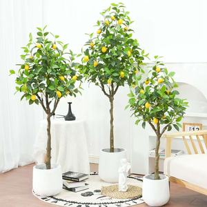 Limonero artificial de plástico de 120 cm con frutas Decoración de jardín interior Planta de interior elegante - Product Image 4