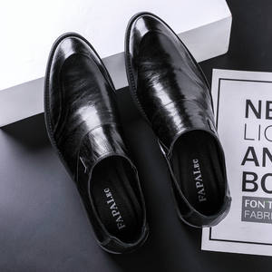 Chaussures pour hommes en cuir véritable, confortables, polyvalentes, à lacets et à talons hauts, chaussures habillées formelles avec semelle souple - Product Image 4