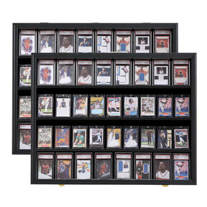 Sports Card Display Case 24*31" Lockable Black Baseball Trading Cards Display Case With Clear Acrylic for Cards Collection - Product Image 1
