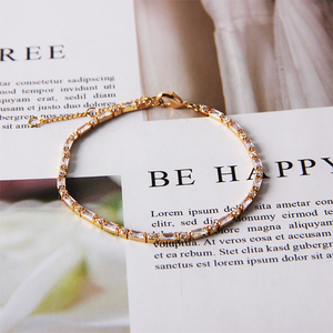 Pulsera de Cadena de Mano Chapada en Oro de 16K con Circonitas Cúbicas, Diseño Geométrico Clásico, Ajustable, para Mujeres y Hombres, Ideal para Regalo - Product Image 2