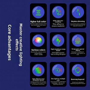 Kdbao Lumière de photographie professionnelle 500W RGB Gamme de couleurs complète Studio Danse <span class=keywords><strong>Streaming</strong></span> en direct Éclairage projecteur Alimenté par courant alternatif - Product Image 4