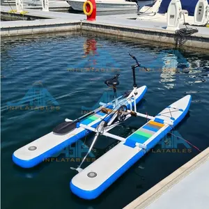 Fabrika fiyat şişme su pedalı bisiklet tekne su sporları şişme yüzen pedalı bisiklet Aqua bisiklet deniz suyu bisiklet