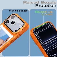 Étui de téléphone transparent magnétique antichoc en TPU+PC pour 17/16/15/14/Plus/13/12/11 Pro Max avec fente pour carte et protection d'objectif