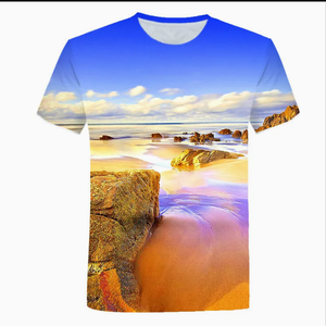 T-shirt con stampa minimalista a linee sottili - Top basic traspirante e confortevole - Product Image 1