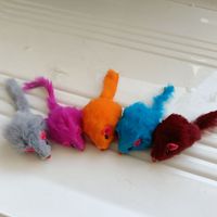Jouets pour chat en fourrure de lapin, souris amusantes pour chatons, jeu d'entraînement à gratter, souris en peluche pour chat
