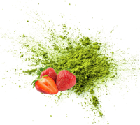 Poudre de thé vert matcha de qualité cérémonielle japonaise naturelle, saveur fraise, poudre de matcha aromatisée