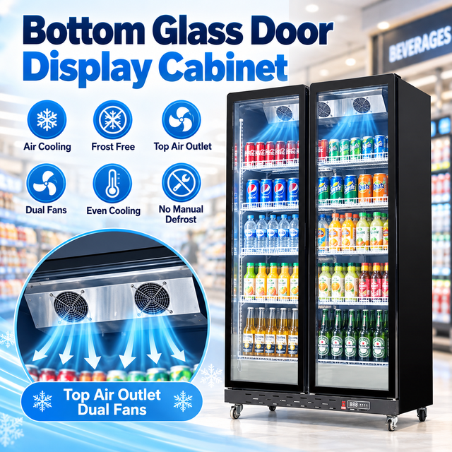 High Grade Luxury Glass Door Display Cooler Lockable Refrigerated Cabinet With Energy Saving Compressor for Commercial Business