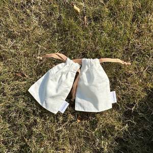 Factory Sale Wholesale Recycled Cotton Jewelry Dust Bag Cotton <b>Drawstring</b> Bag <b>Pouches</b> With Label - Product Image 1