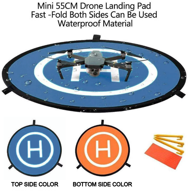 AIRIXXI Drone Landing Pad-Double-Sided Waterproof Fast-Fold Lightweight & High Visibility 55CM/75CM Universal for Mavic/Spark