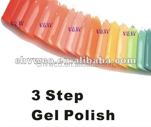 Guangzhou V&W nail art soak off hot selling uv led gel match gel polish three step many color nail gel polish