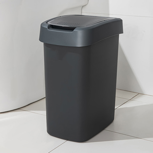 Sáng Tạo Đôi Mở Nắp Thùng Rác Có Thể Lắc Nắp Báo Chí Hẹp Khe Vệ Sinh Xô Hộ Gia Đình Nhà Bếp Lưu Trữ Giấy Giỏ 10L <span class=keywords><strong>PP</strong></span> - Product Image 4