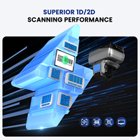 Scanner de codes à barres Eyoyo portable avec écran, mini lecteur de codes à barres sans fil 2D QR Bluetooth EY-038P d'inventaire