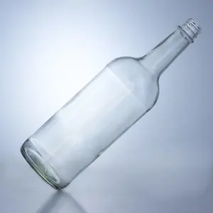 Fabricante botellas de vodka a granel 750ml 1000ml para licor con tapón de rosca de metal
