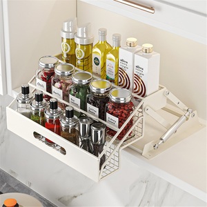 Étagère de rangement multi-niveaux pour serviettes, autoportante, moderne, en acier inoxydable, étanche, silencieuse, avec levage hydraulique, sans perçage, pour armoire de cuisine - Product Image 5